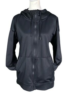 Mondetta Zip Up Performance High Neck Hoodie Sweatshirt Black Medium